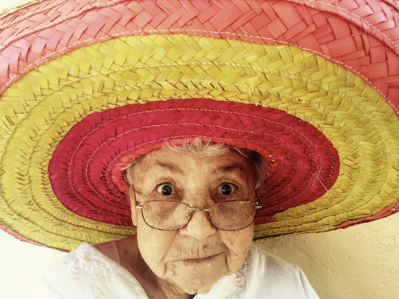Older hands resting together